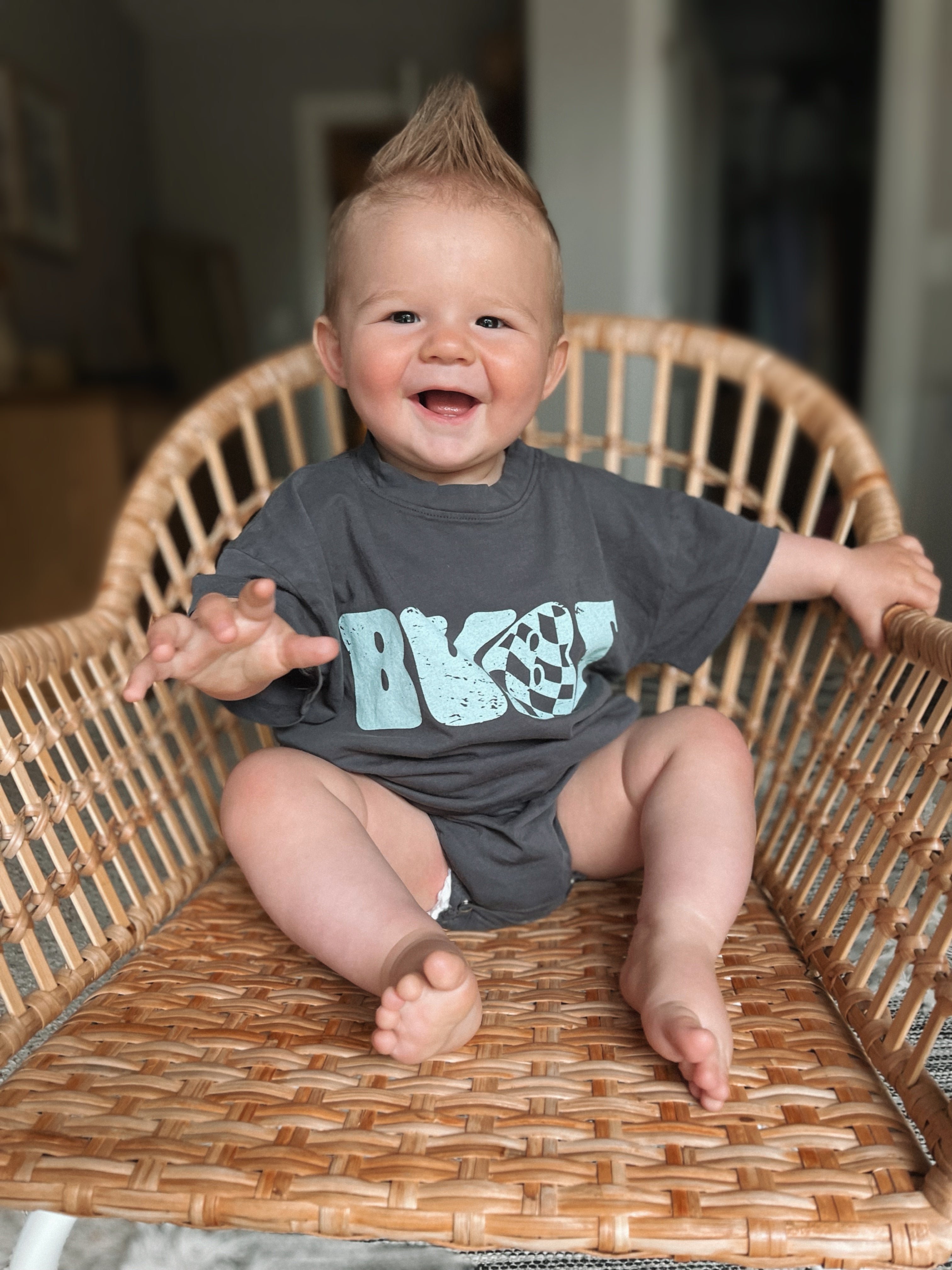 BUBS Retro Checker Yin Yang Romper