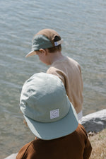 Nylon five-panel hat in Sea foam