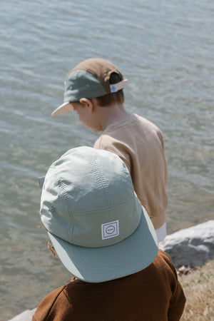 Nylon five-panel hat in Sea foam