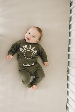 Olive Smile French Terry Set