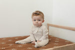 Vanilla Organic Cotton Ribbed Footed Zipper One-Piece