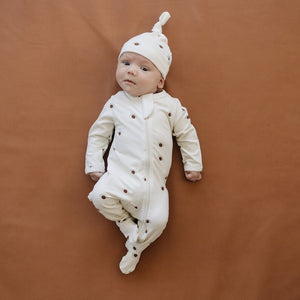 Cream Suns Newborn Knot Hat