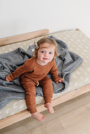 Rust Organic Cotton Ribbed Pocket Set