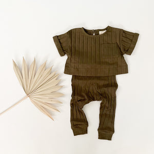 Boxy Wide Ribbed Two-Piece Set