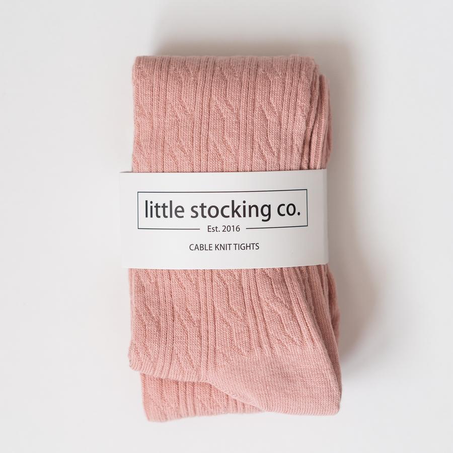 Blush Pink Cable Knit Tights