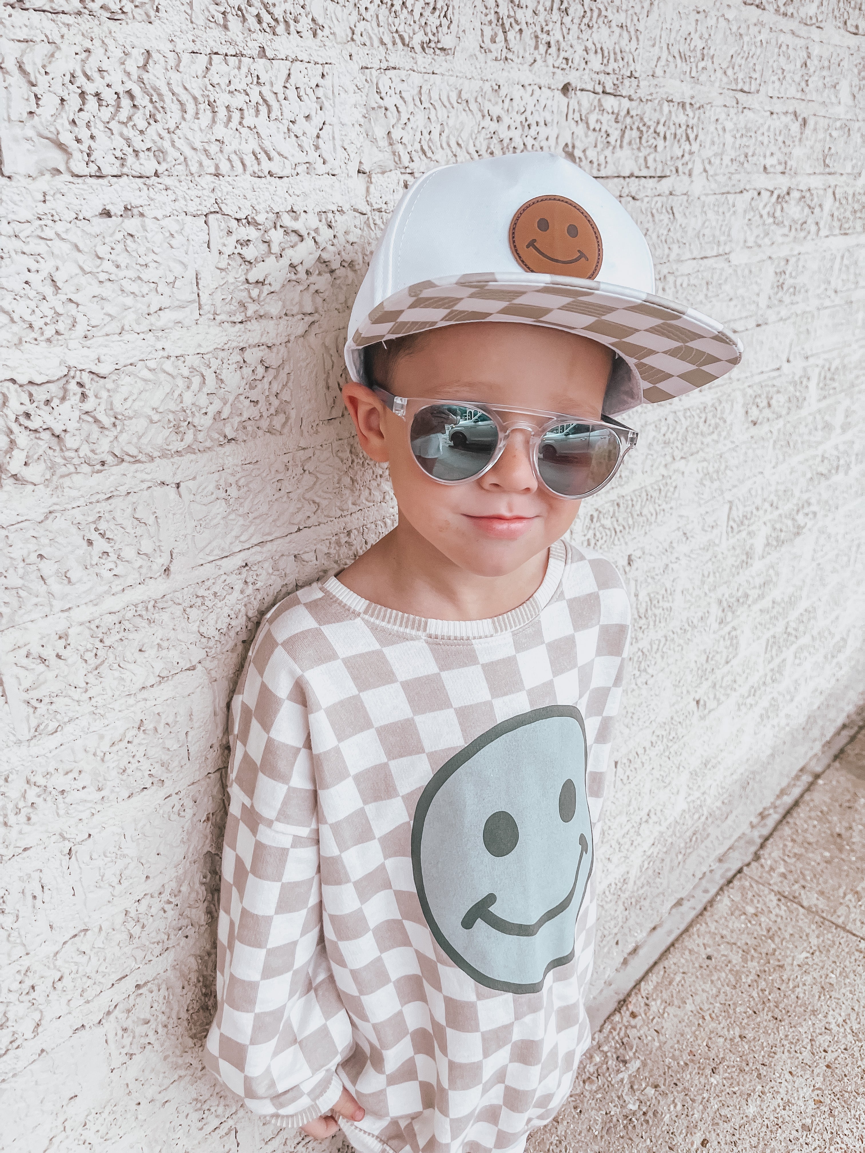 Checker Smiley Snapback