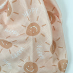 Organic Burp Cloth TEETHER - Smiley Sun//PEACH