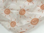 Organic Burp Cloth TEETHER - Smiley Sun//CREAM