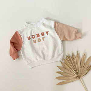 BUBBY BOY Contrast Sleeve Pullover