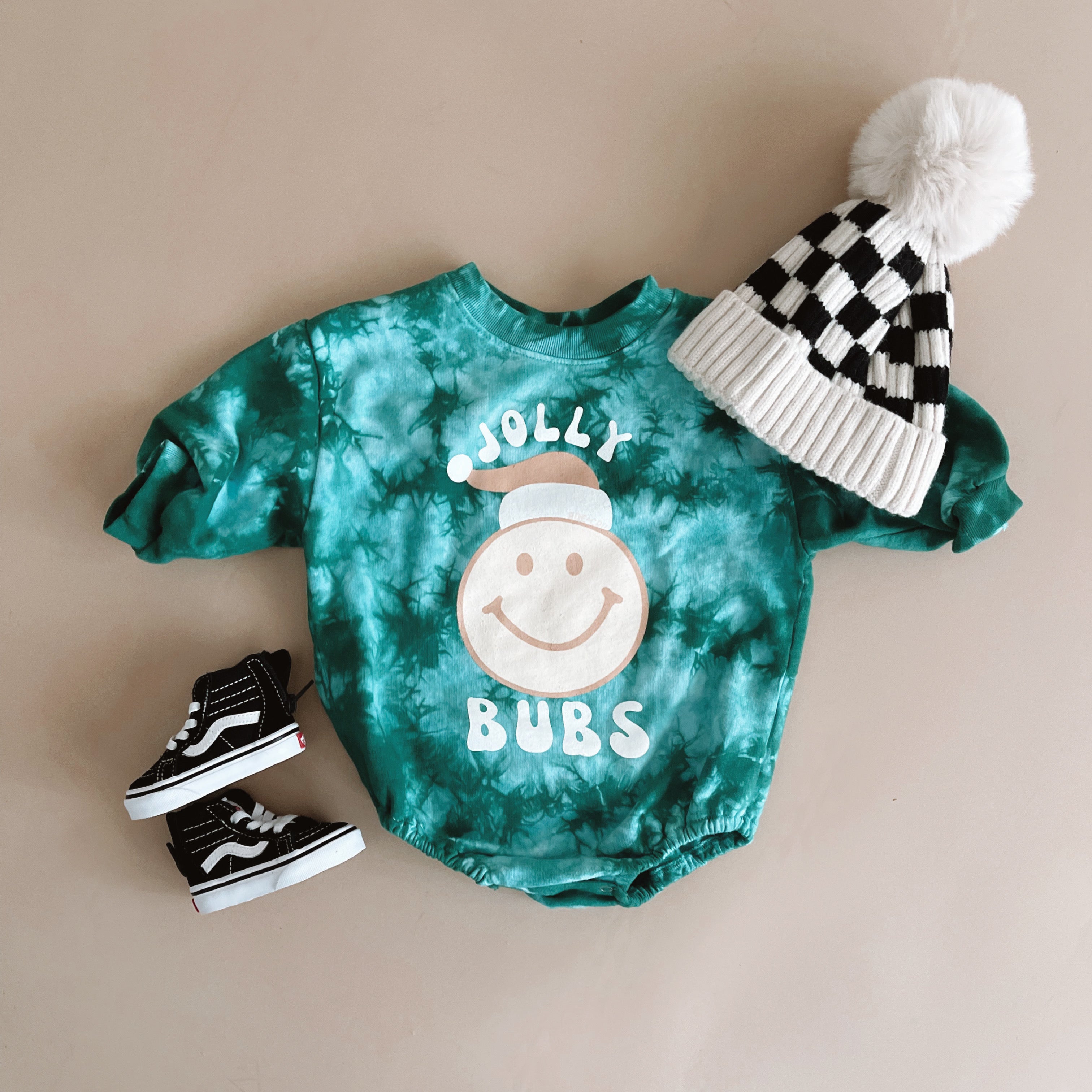 Jolly Bubs ☺ Holiday Tie-Dye Sweater Romper