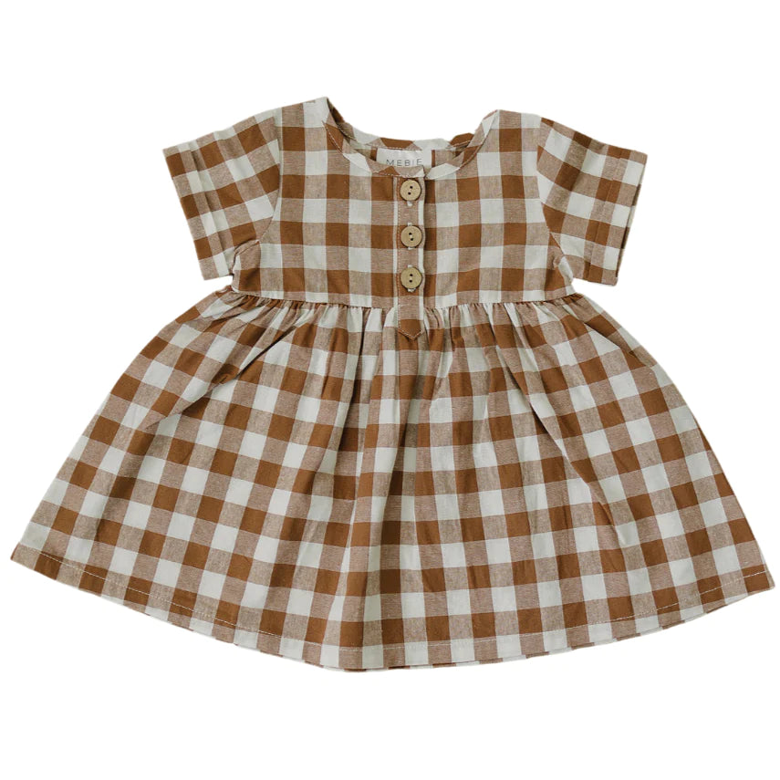 Camel Checkered Dress