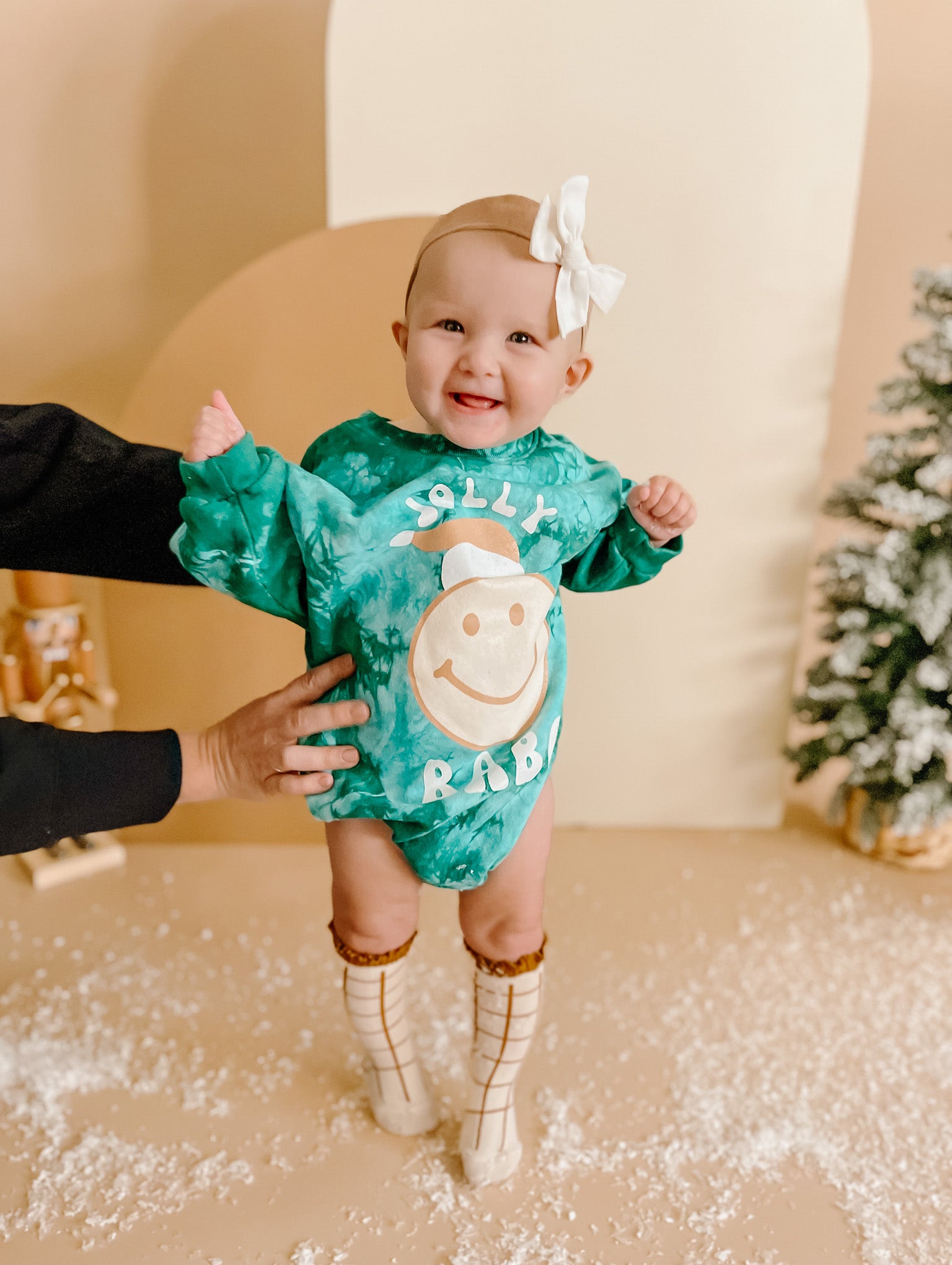 Jolly Babe ☺ Holiday Tie-Dye Sweater Romper