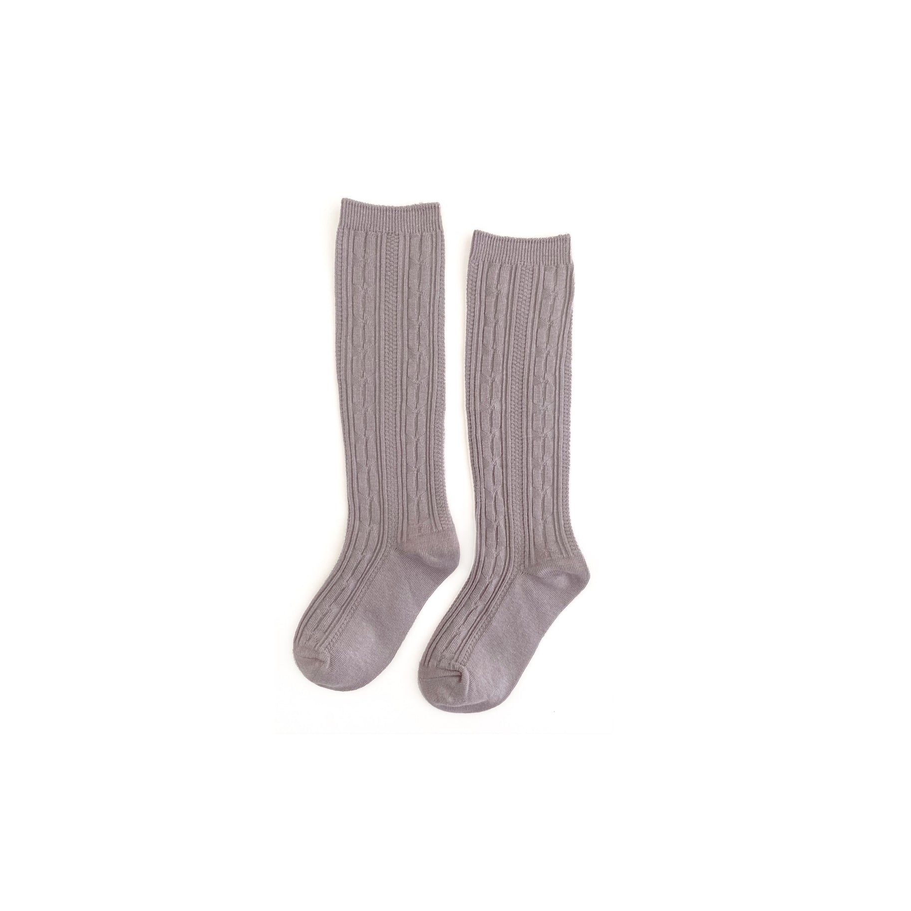 Dove Cable Knit Knee Highs