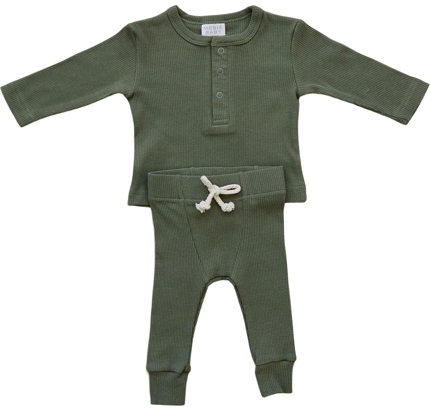 Winter Green Organic Ribbed Snap Set