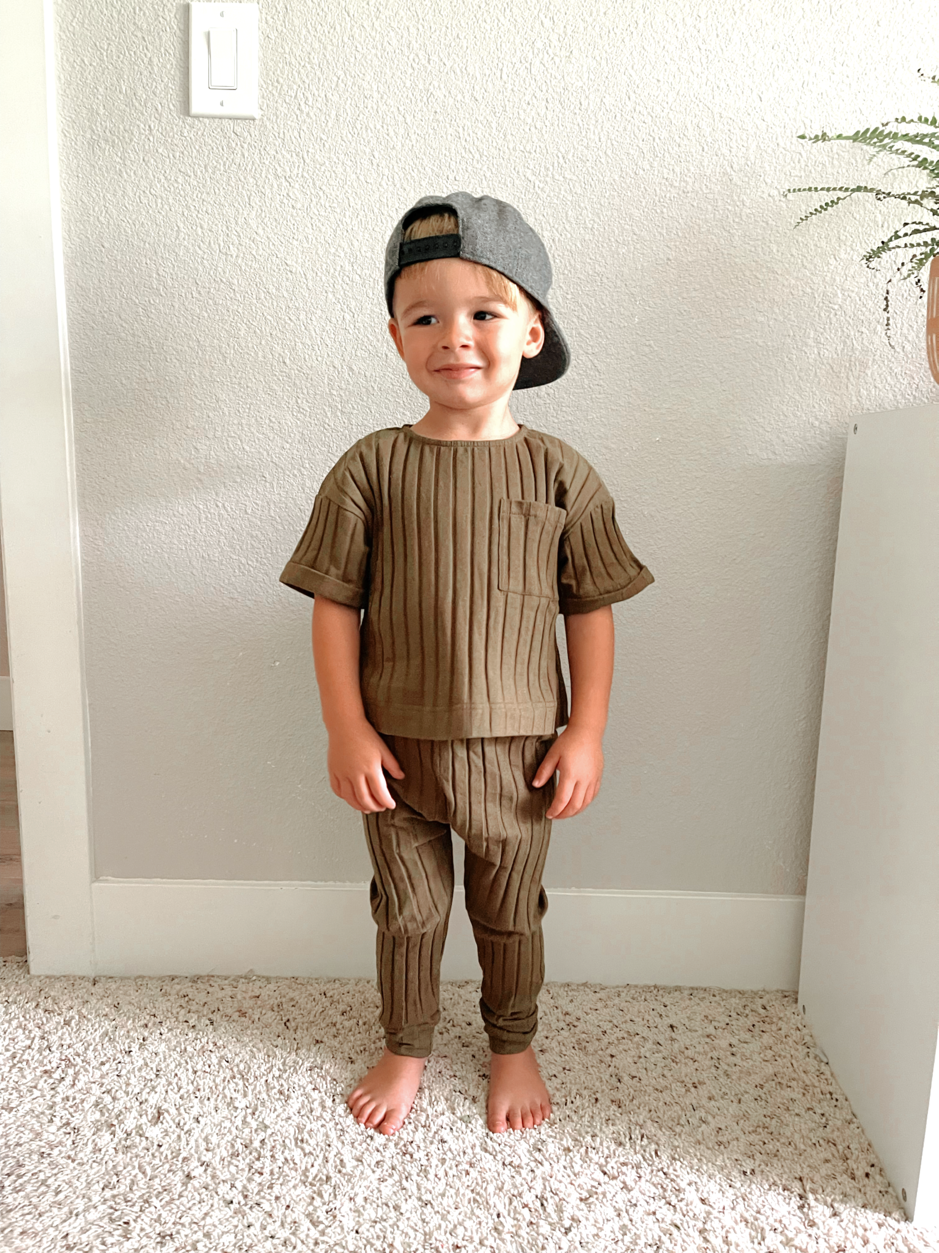 Boxy Wide Ribbed Two-Piece Set