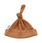 Mustard Organic Ribbed Newborn Knot Hat