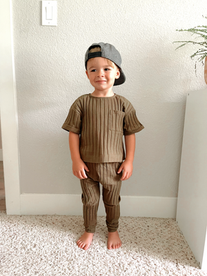 Boxy Wide Ribbed Two-Piece Set