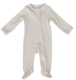 Vanilla Organic Cotton Ribbed Footed Zipper One-Piece