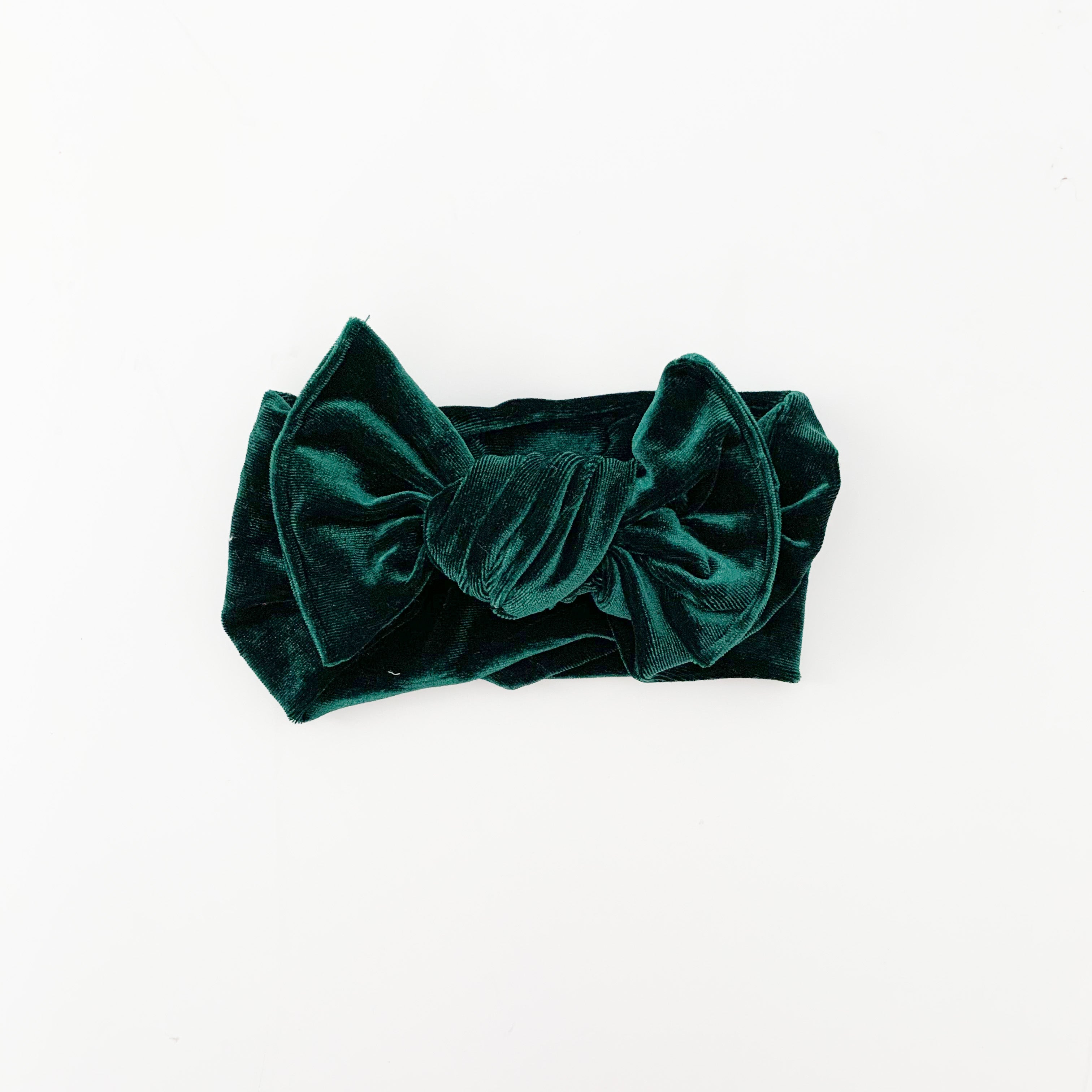 Hunter Green Velvet Head wrap