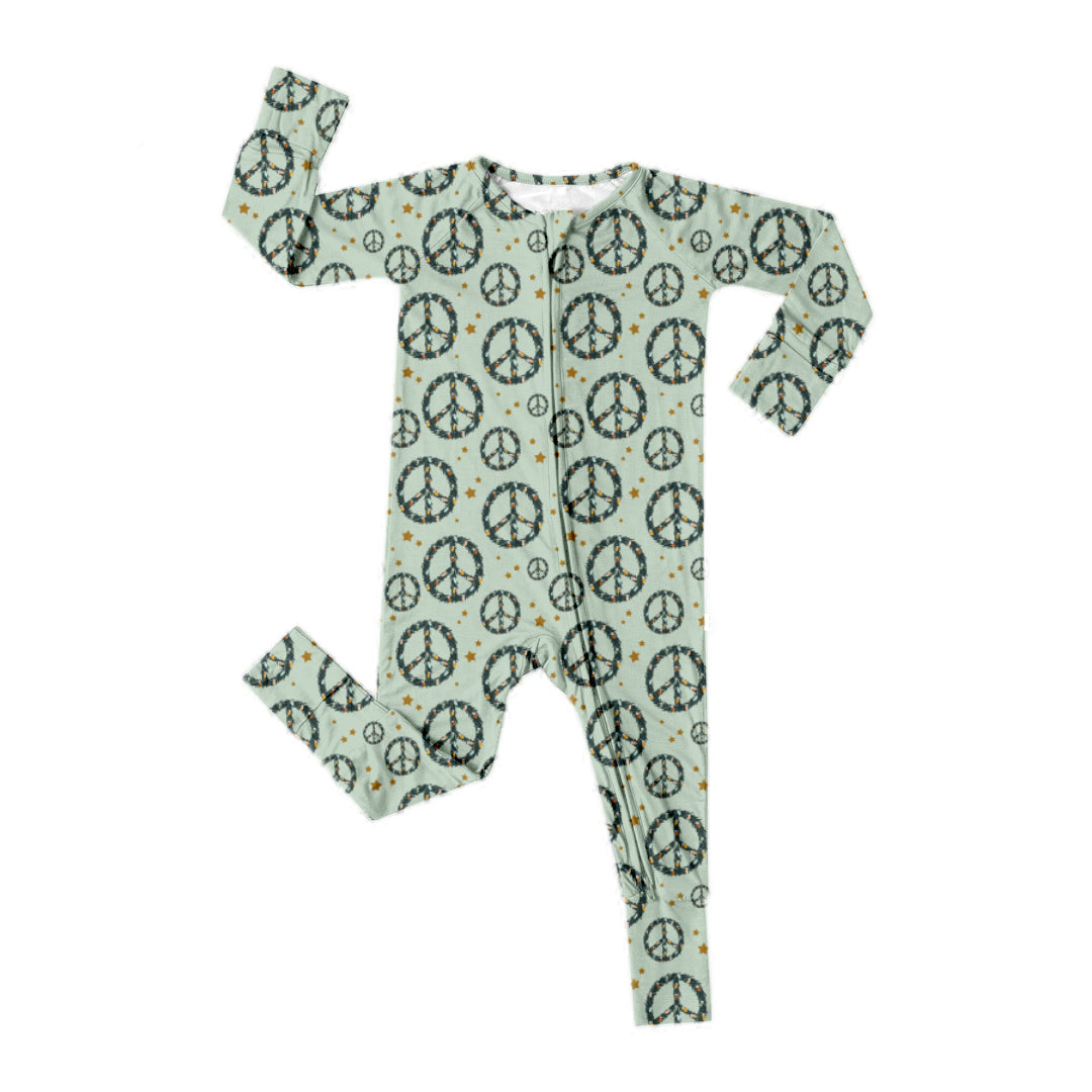 Peace & Wreaths- Holiday Bamboo Convertible Romper