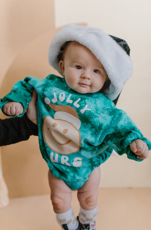 Jolly Bubs ☺ Holiday Tie-Dye Sweater Romper