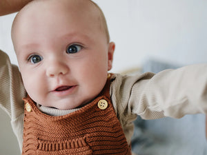 Rust Knit Pocket Overalls
