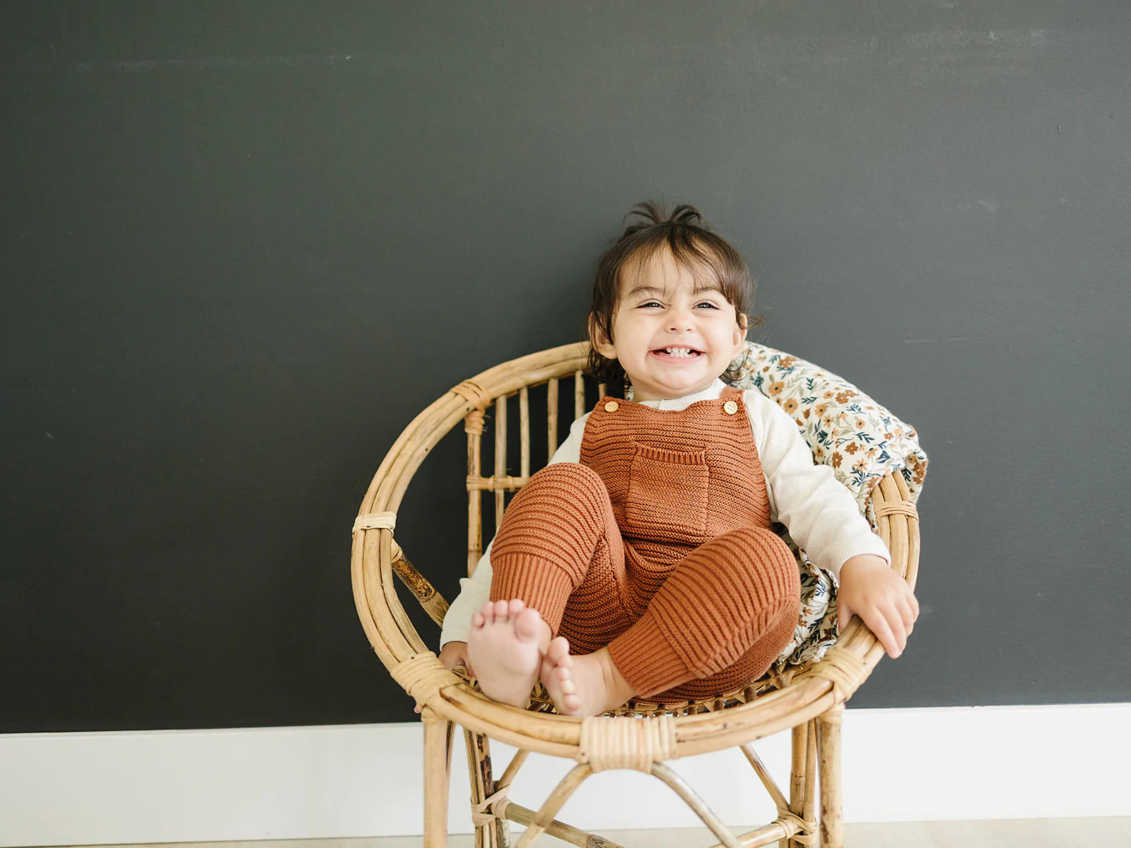 Rust Knit Pocket Overalls