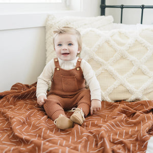 Rust Knit Pocket Overalls