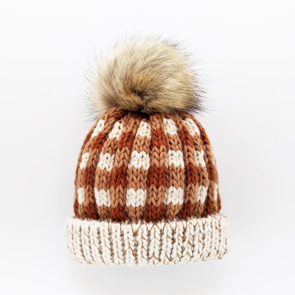 Sienna Buffalo Check Pom Pom Beanie