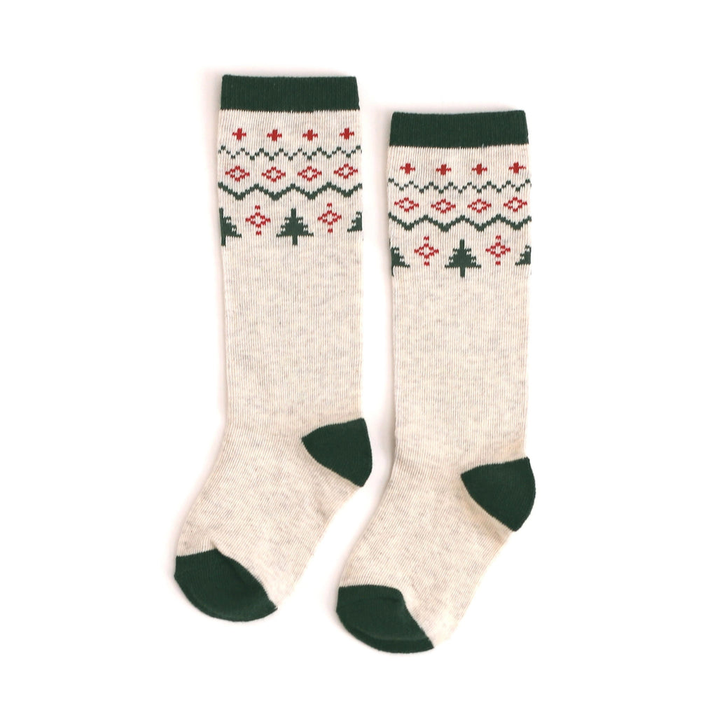 Tree Fair Isle Knee High Socks