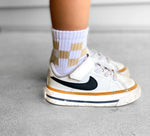 White Checker Socks